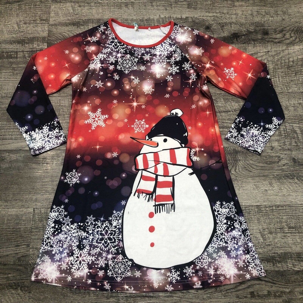 Sunshine Swing Girls Size 10/12 Nightgown Dress Red Purple Pullover 2020 F2